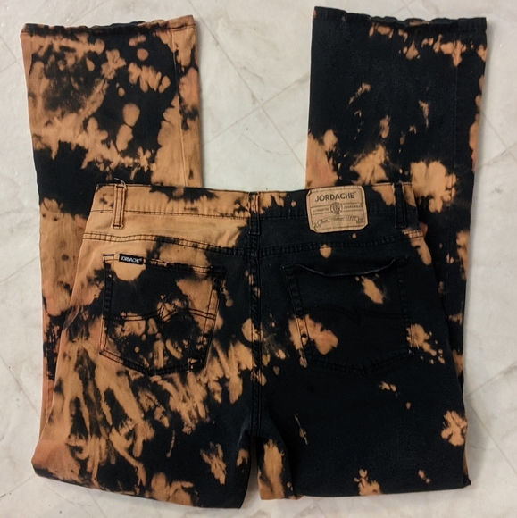 Bleached Grunge Stretchy Black Pants - Picture 9 of 14